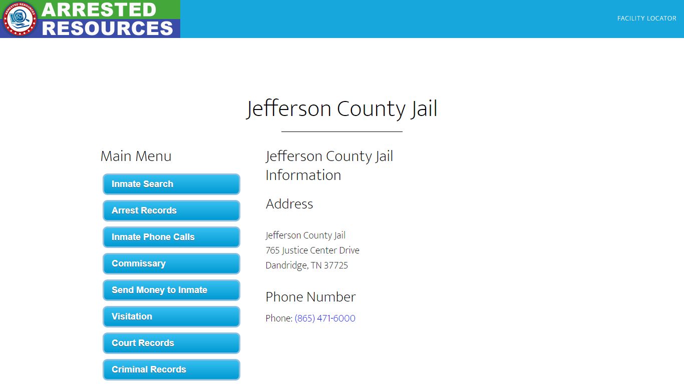 Jefferson County Jail - Inmate Search - Dandridge, TN - Arrested Resources